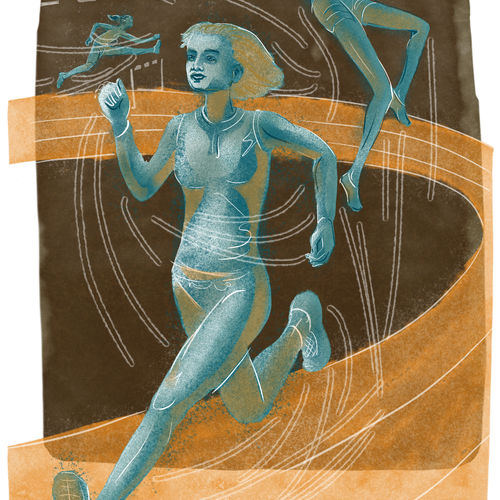 Leichtathletinnen - Serie FrauenBewegung, digitale Illustration, 2022
